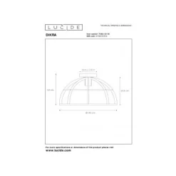Lucide DIKRA Plafonnière-Zwart-1xE27-60W-Metaal Online