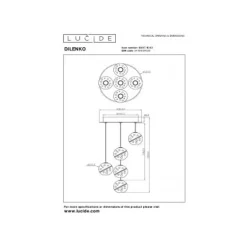 Lucide DILENKO Hanglamp-Mat Go.-Ø31-LED Dimb.-3,5W-2700K New
