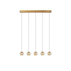 Lucide DILENKO Hanglamp-Mat Go.-LED Dimb.-3,5W-2700K-Glas Hot