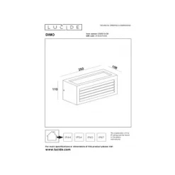 Lucide DIMO - Wandlamp Buiten - 1xE27 - IP54 - Antraciet Best