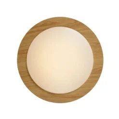 Lucide DIMY - Plafonnière Badkamer - Ø 28,6 cm - LED Dimb. - 1x12W 3000K - IP21 - 3 StepDim - Licht hout Online