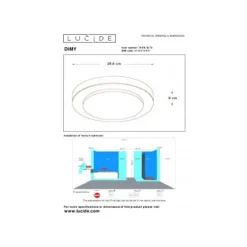 Lucide DIMY - Plafonnière Badkamer - Ø 28,6 cm - LED Dimb. - 1x12W 3000K - IP21 - 3 StepDim - Licht hout Online