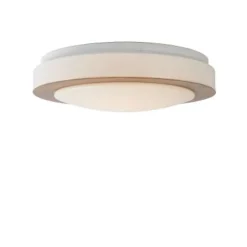 Lucide DIMY - Plafonnière Badkamer - Ø 28,6 cm - LED Dimb. - 1x12W 3000K - IP21 - 3 StepDim - Hout Discount