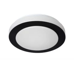 Lucide DIMY - Plafonnière Badkamer - Ø 28,6 cm - LED Dimb. - 1x12W 3000K - IP21 - 3 StepDim - Zwart Hot