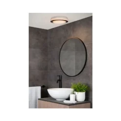 Lucide DIMY - Plafonnière Badkamer - Ø 28,6 cm - LED Dimb. - 1x12W 3000K - IP21 - 3 StepDim - Zwart Hot