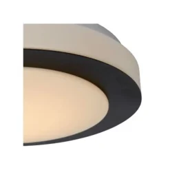 Lucide DIMY - Plafonnière Badkamer - Ø 28,6 cm - LED Dimb. - 1x12W 3000K - IP21 - 3 StepDim - Zwart Hot