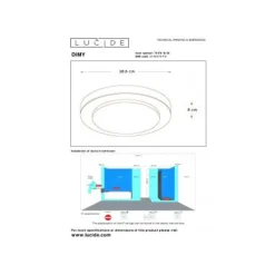 Lucide DIMY - Plafonnière Badkamer - Ø 28,6 cm - LED Dimb. - 1x12W 3000K - IP21 - 3 StepDim - Zwart Hot