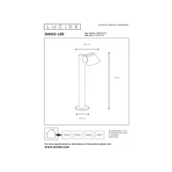 Lucide DINGO-LED - Sokkellamp Buiten - LED Dimb. - GU10 - 1x5W 3000K - IP44 - Wit Sale