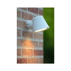 Lucide DINGO-LED - Wandlamp Buiten - LED Dimb. - GU10 - 1x5W 3000K - IP44 - Wit Sale