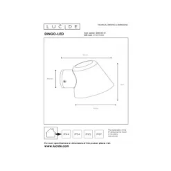 Lucide DINGO-LED - Wandlamp Buiten - LED Dimb. - GU10 - 1x5W 3000K - IP44 - Wit Sale