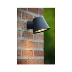 Lucide DINGO-LED - Wandlamp Buiten - LED Dimb. - GU10 - 1x5W 3000K - IP44 - Antraciet