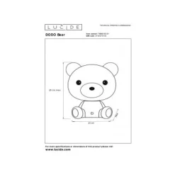 Lucide DODO Bear - Tafellamp Kinderkamer - LED Dimb. - 3 StepDim - Wit Best