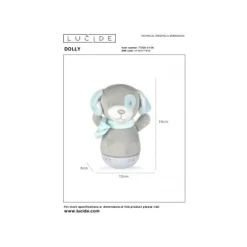 Lucide DOLLY Tafellamp Kinder-Grijs-ABS Outlet