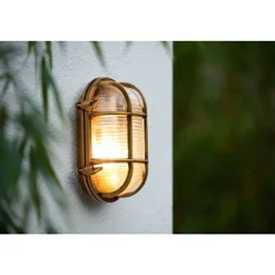 Lucide DUDLEY - Wandlamp Buiten - 1xE27 - IP65 - Mat Goud / Messing Sale