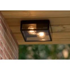 Lucide DUKAN - Plafonnière Buiten - 2xE27 - IP65 - Zwart New