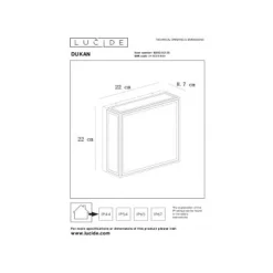 Lucide DUKAN - Plafonnière Buiten - 2xE27 - IP65 - Zwart New