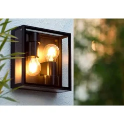 Lucide DUKAN - Plafonnière Buiten - 2xE27 - IP65 - Zwart New