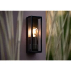 Lucide DUKAN - Wandlamp Buiten - 1xE27 - IP65 - Zwart Clearance
