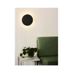 Lucide EKLYPS LED - Wandlamp - Ø 25 cm - LED - 1x9W 3000K - Zwart Clearance