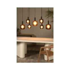 Lucide ELOISE Hanglamp-Zwart-7xE27-40W-Glas New