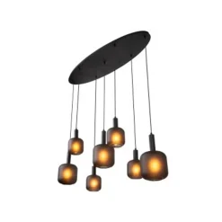 Lucide ELOISE Hanglamp-Zwart-7xE27-40W-Glas New