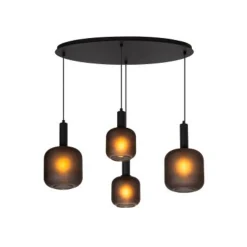 Lucide ELOISE Hanglamp-Zwart-4xE27-40W-Glas Best