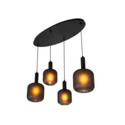 Lucide ELOISE Hanglamp-Zwart-4xE27-40W-Glas Best