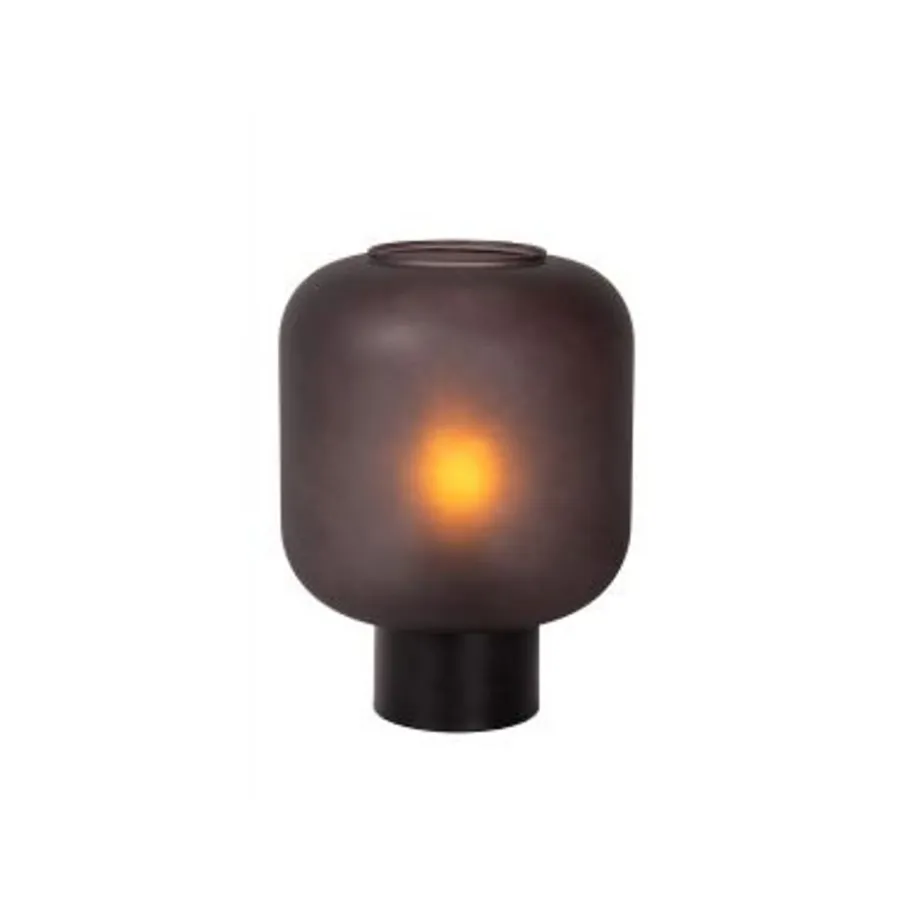 Lucide ELOISE Tafellamp-Zwart-Ø21-1xE27-40W-Glas