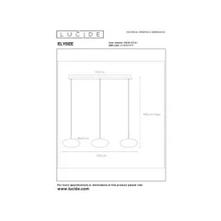 Lucide ELYSEE Hanglamp-Opaal-3xE27-40W-Glas Hot