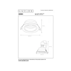 Lucide EMBED - Inbouwspot - Ø 9,1 cm - 1xGU10 - Zwart Discount