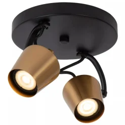 Lucide EMILE - Plafondspot - Ø 20 cm - 2xGU10 - Mat Goud / Messing