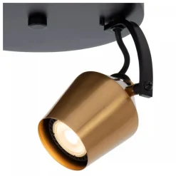 Lucide EMILE - Plafondspot - Ø 20 cm - 2xGU10 - Mat Goud / Messing