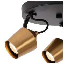 Lucide EMILE - Plafondspot - Ø 23 cm - 3xGU10 - Mat Goud / Messing