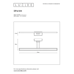 Lucide ERWAN - Spiegellamp Badkamer - LED - 1x13W 3000K - IP21 - Chroom Hot