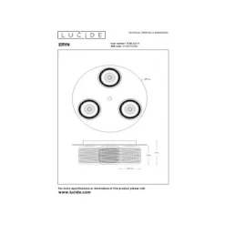 Lucide ERYN - Plafonnière - Ø 38 cm - 3xG9 - Chroom Clearance