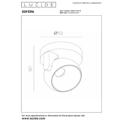 Lucide ESFERA Wandspot-Grijs .-Ø11,2-LED Dimb.-9W2700K Sale