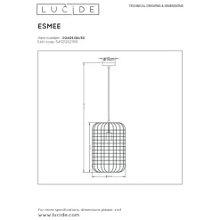 Lucide ESMEE - Hanglamp - Ø 26 cm - 1xE27 - Zwart Best