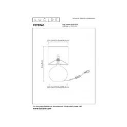 Lucide ESTERAD Tafellamp-Oranje-1xE14-60W-Glas New