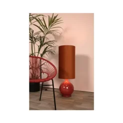 Lucide ESTERAD Vloerlamp-Oranje-Ø34-1xE27-60W-Glas