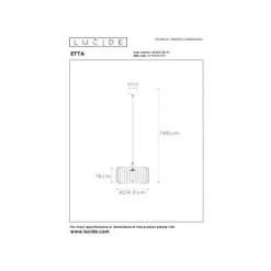 Lucide ETTA - Hanglamp - Ø 29 cm - 1xE27 - Licht hout Discount