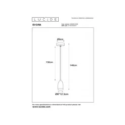 Lucide EVORA Hanglamp-Zwart-Ø10-1xGU10-35W-Metaal New