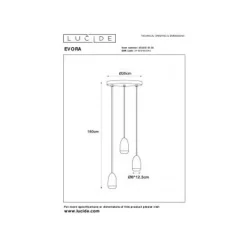 Lucide EVORA Hanglamp-Zwart-Ø25-3xGU10-35W-Metaal Online