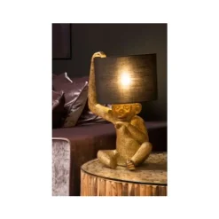 Lucide EXTRAVAGANZA CHIMP - Tafellamp - Ø 30 cm - 1xE14 - Zwart