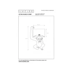 Lucide EXTRAVAGANZA CHIMP - Tafellamp - Ø 30 cm - 1xE14 - Zwart