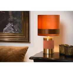 Lucide EXTRAVAGANZA FRIZZLE - Tafellamp - Ø 18 cm - 1xE14 - Bruin Discount