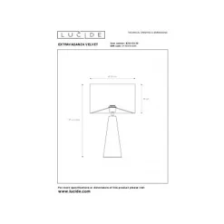 Lucide EXTRAVAGANZA VELVET - Tafellamp - Ø 25 cm - 1xE27 - Zwart Outlet