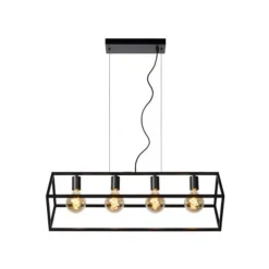 Lucide FABIAN - Hanglamp - 4xE27 - Zwart Hot