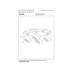 Lucide FAVORI - Plafondspot - 4xGU10 - Zwart Clearance