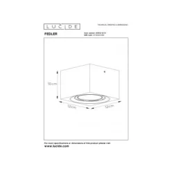Lucide FEDLER Plafondspot Dim-to-warm GU10 Vierkant Wit Sale