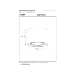 Lucide FEDLER Plafondspot Dim-to-warm GU10 Rond Wit New